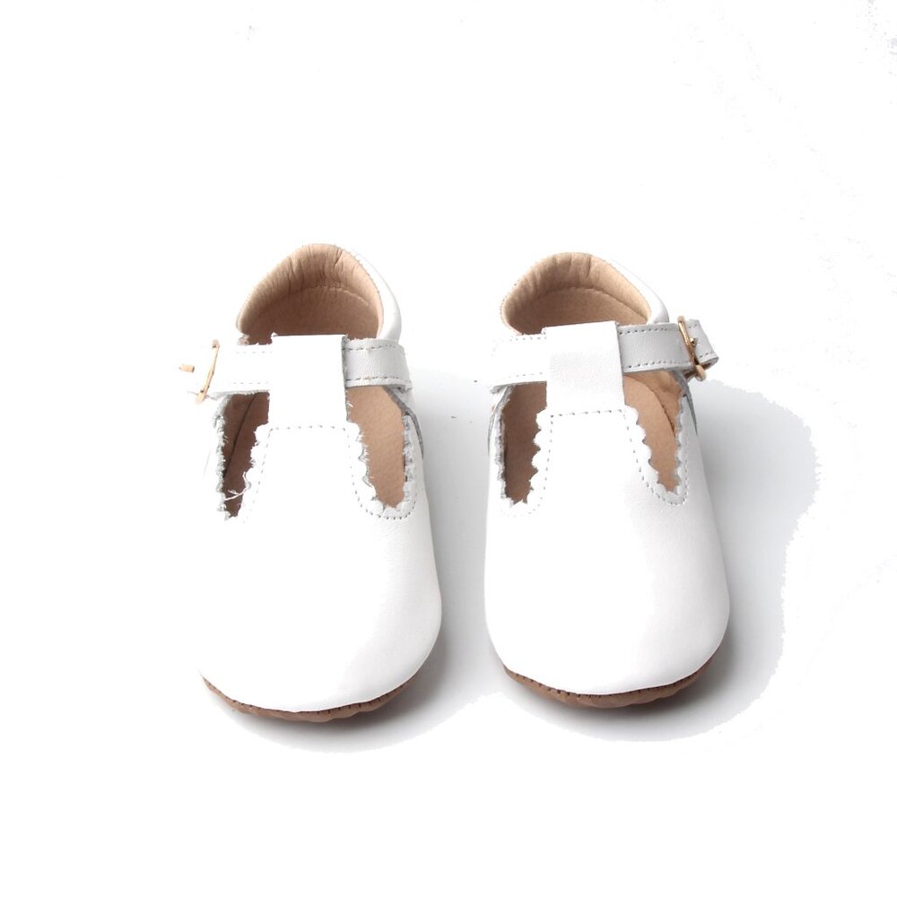 Size 2 Soft-Sole Baby Mary Jane White Baby Shoes Baby shower gift Newborn Shoes